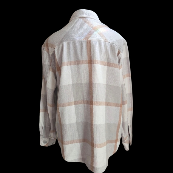 BC Clothing Brown And Grey Plaid Utility Jacket for Women Size L - Picture 4 of 7